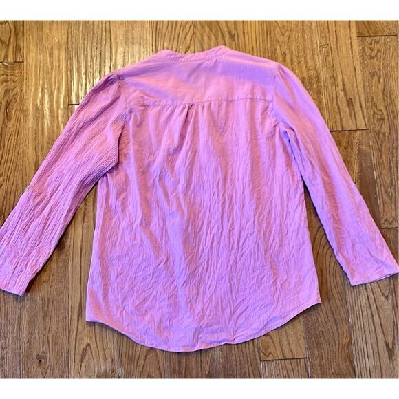 Appleseed’s cotton pink pleat front popover blouse medium - Picture 8 of 8